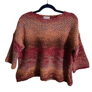 Dimoda Made In Italy Orange Ombre Wool Blend Sweater Size M